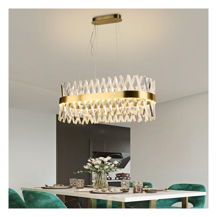 LED Ljusreglerad kristall ljuskrona på snöre LED/90W/230V 3000-6500K + fjärrkontroll