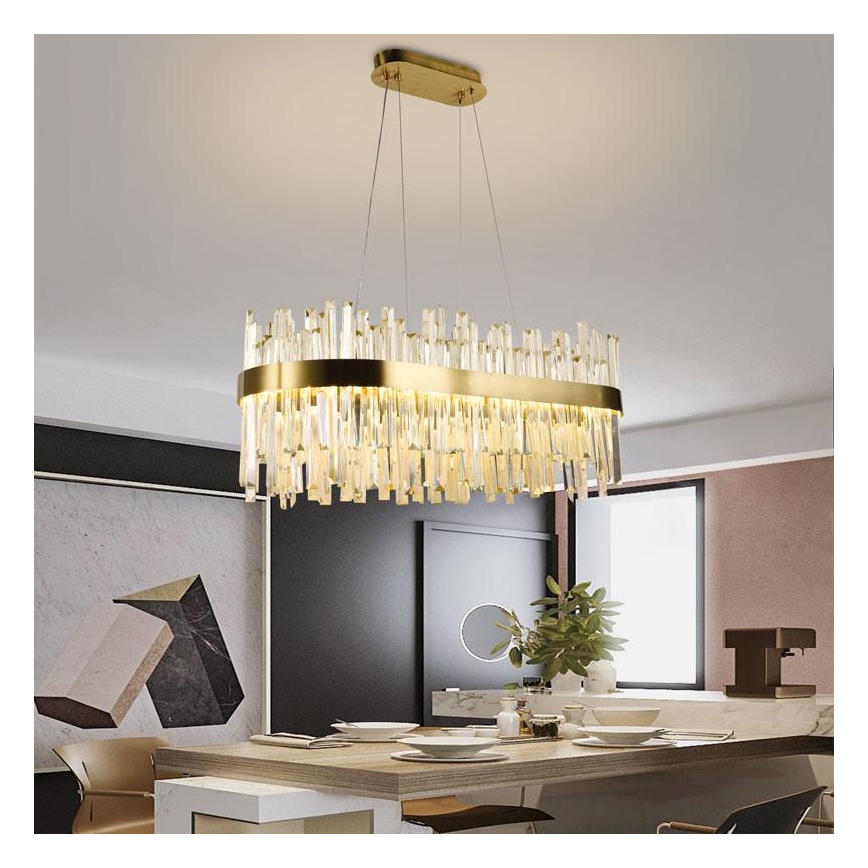 LED Ljusreglerad kristall ljuskrona på snöre LED/90W/230V 3000-6500K + fjärrkontroll