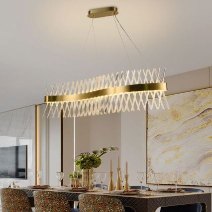 LED Ljusreglerad kristall ljuskrona på snöre LED/95W/230V 3000-6500K + fjärrkontroll