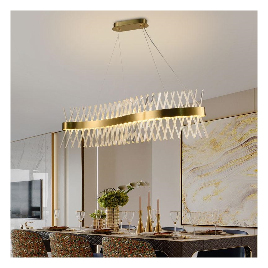 LED Ljusreglerad kristall ljuskrona på snöre LED/95W/230V 3000-6500K + fjärrkontroll
