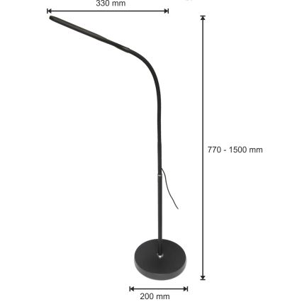 LED Ljusreglerad lampa 03.01.2001 LED/10W/230V 3000/4000/6000K CRI 90 svart