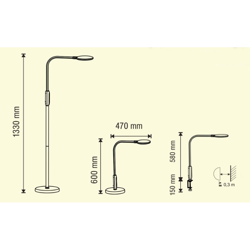 LED Dimbar touch-lampa 03.01.2001 LED/12W/230V vit CRI 90 + fjärrkontroll