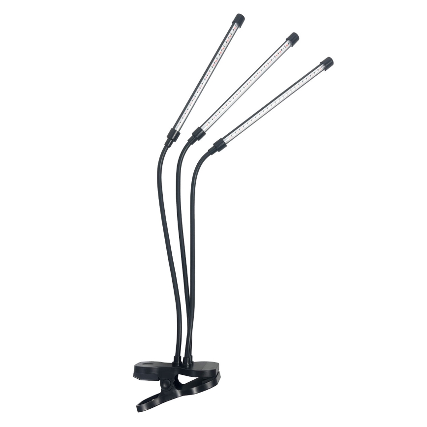 LED Ljusreglerad flexibel bordslampa med klämma för att odla växter VITARO 3xLED/10W/230V svart