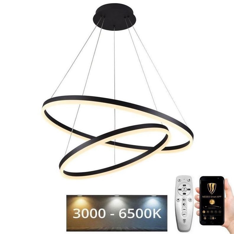 LED ljusreglerad ljuskrona på snöre LED/100W/230V 3000-6500K + fjärrkontroll