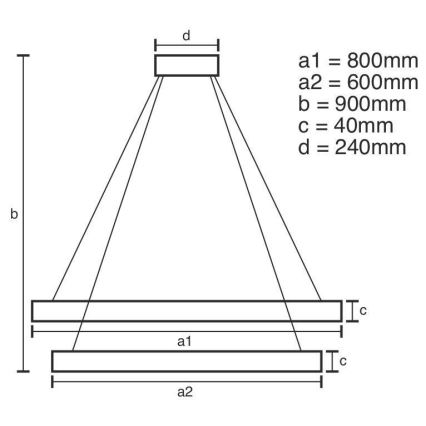LED ljusreglerad ljuskrona på snöre LED/100W/230V 3000-6500K + fjärrkontroll