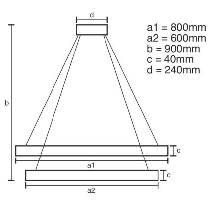 LED ljusreglerad ljuskrona på snöre LED/100W/230V 3000-6500K + fjärrkontroll