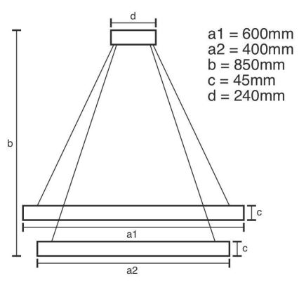 LED ljusreglerad ljuskrona på snöre LED/120W/230V 3000-6500K + fjärrkontroll
