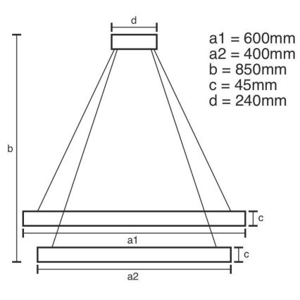 LED ljusreglerad ljuskrona på snöre LED/120W/230V 3000-6500K + fjärrkontroll