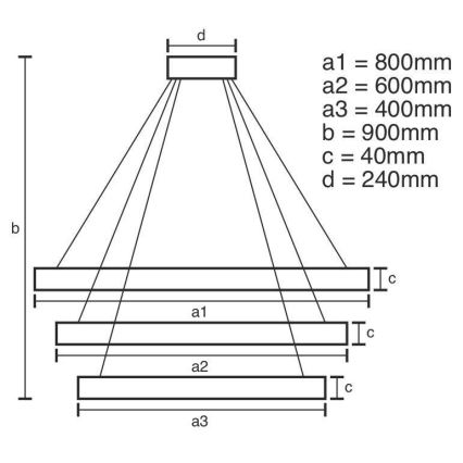 LED ljusreglerad ljuskrona på snöre LED/125W/230V 3000-6500K + fjärrkontroll