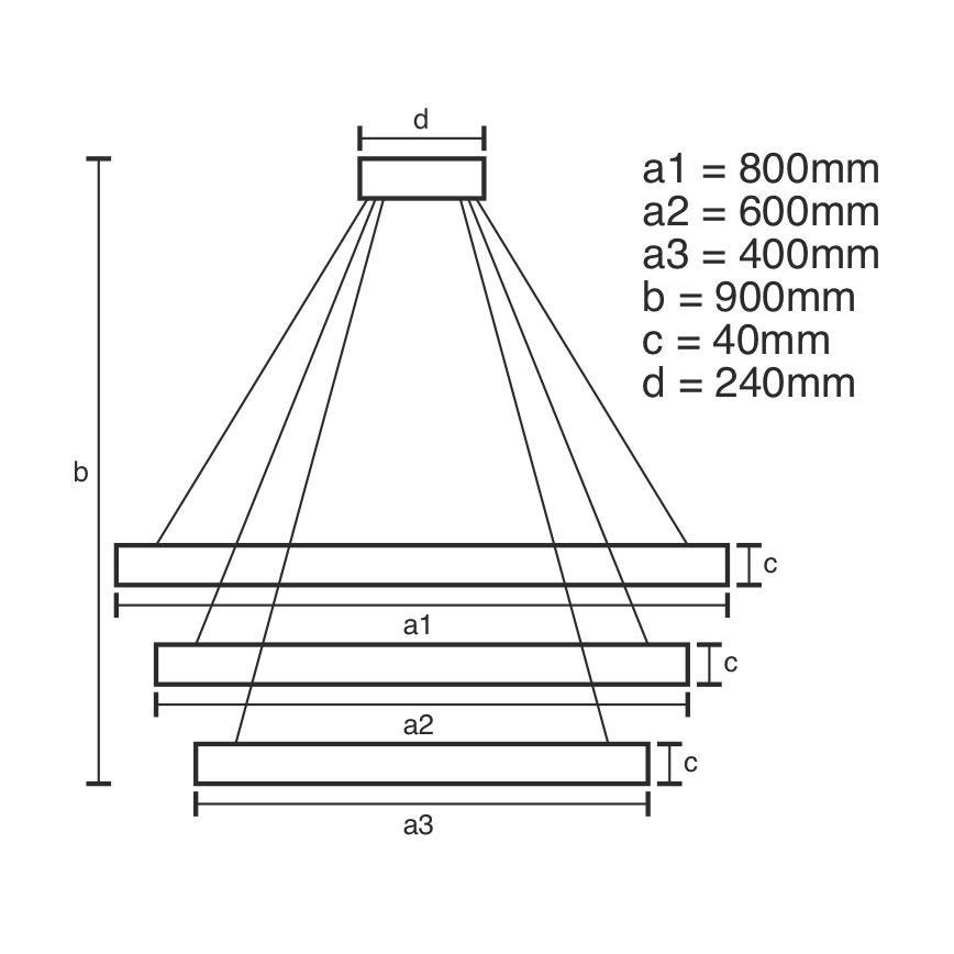 LED ljusreglerad ljuskrona på snöre LED/125W/230V 3000-6500K + fjärrkontroll