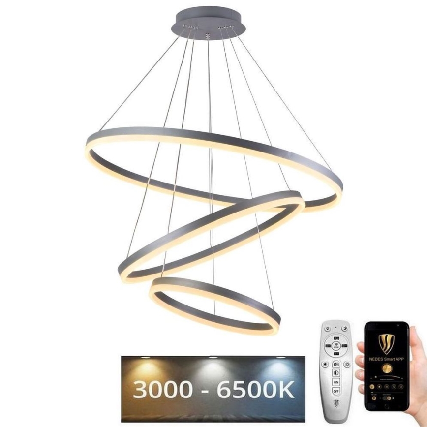 LED ljusreglerad ljuskrona på snöre LED/125W/230V 3000-6500K + fjärrkontroll