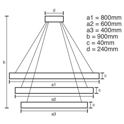 LED ljusreglerad ljuskrona på snöre LED/125W/230V 3000-6500K + fjärrkontroll