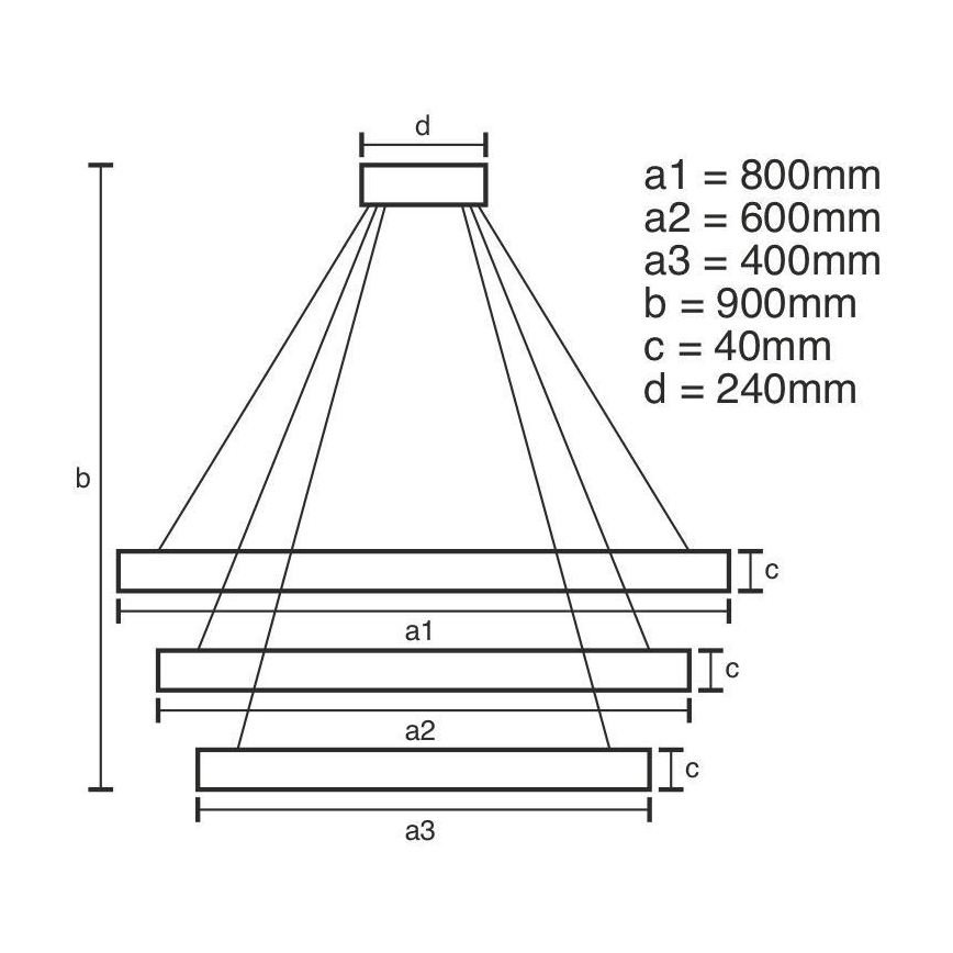 LED ljusreglerad ljuskrona på snöre LED/125W/230V 3000-6500K + fjärrkontroll
