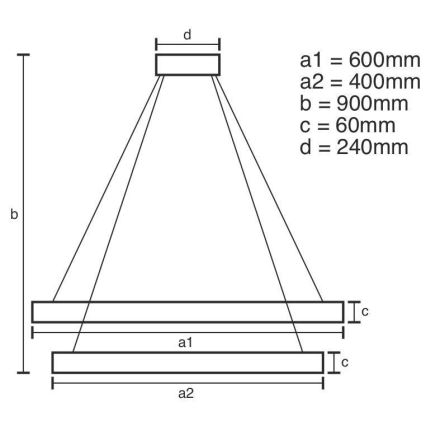 LED ljusreglerad ljuskrona på snöre LED/135W/230V 3000-6500K + fjärrkontroll