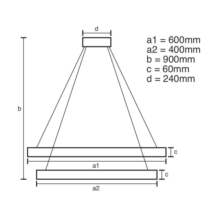 LED ljusreglerad ljuskrona på snöre LED/135W/230V 3000-6500K + fjärrkontroll