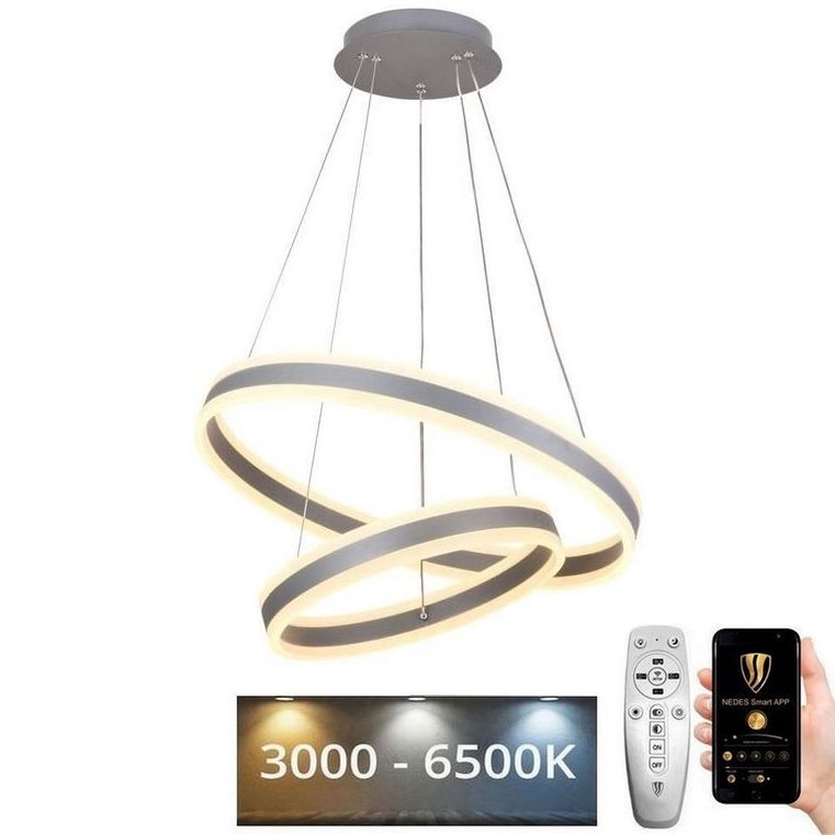 LED ljusreglerad ljuskrona på snöre LED/135W/230V 3000-6500K + fjärrkontroll