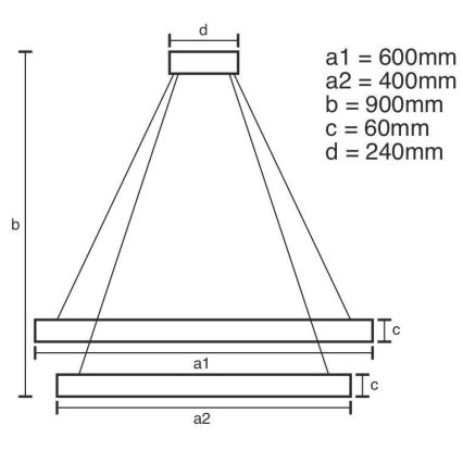 LED ljusreglerad ljuskrona på snöre LED/135W/230V 3000-6500K + fjärrkontroll