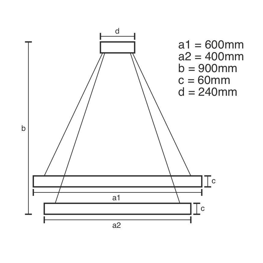 LED ljusreglerad ljuskrona på snöre LED/135W/230V 3000-6500K + fjärrkontroll