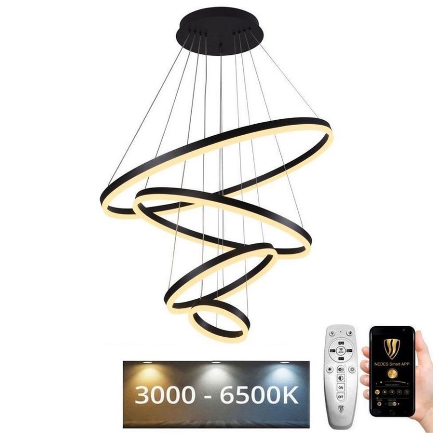 LED ljusreglerad ljuskrona på snöre LED/165W/230V 3000-6500K + fjärrkontroll