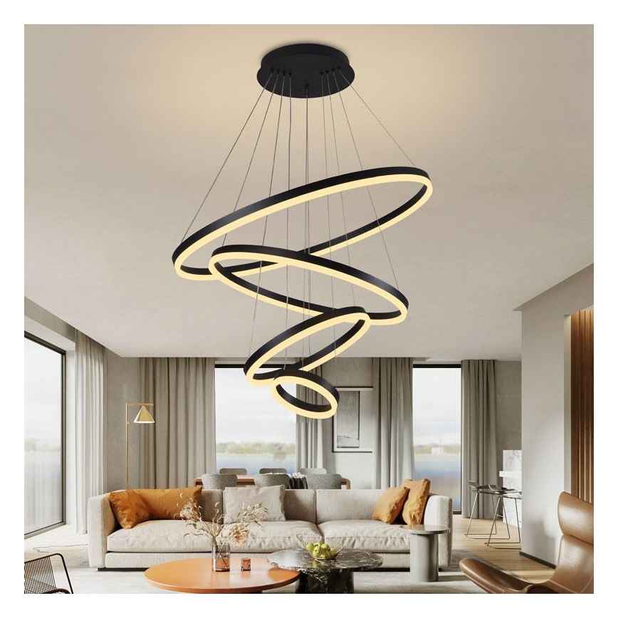 LED ljusreglerad ljuskrona på snöre LED/165W/230V 3000-6500K + fjärrkontroll