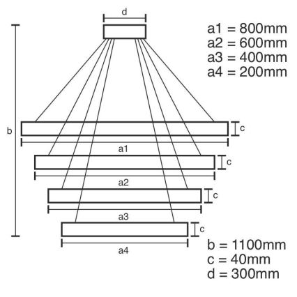 LED ljusreglerad ljuskrona på snöre LED/165W/230V 3000-6500K + fjärrkontroll