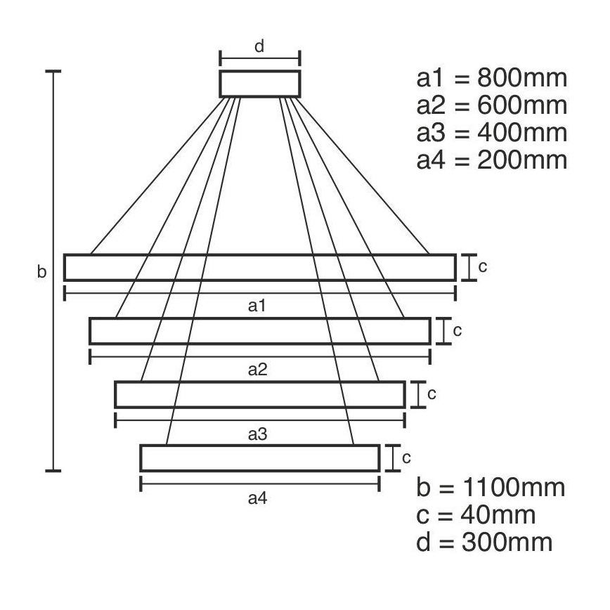 LED ljusreglerad ljuskrona på snöre LED/165W/230V 3000-6500K + fjärrkontroll