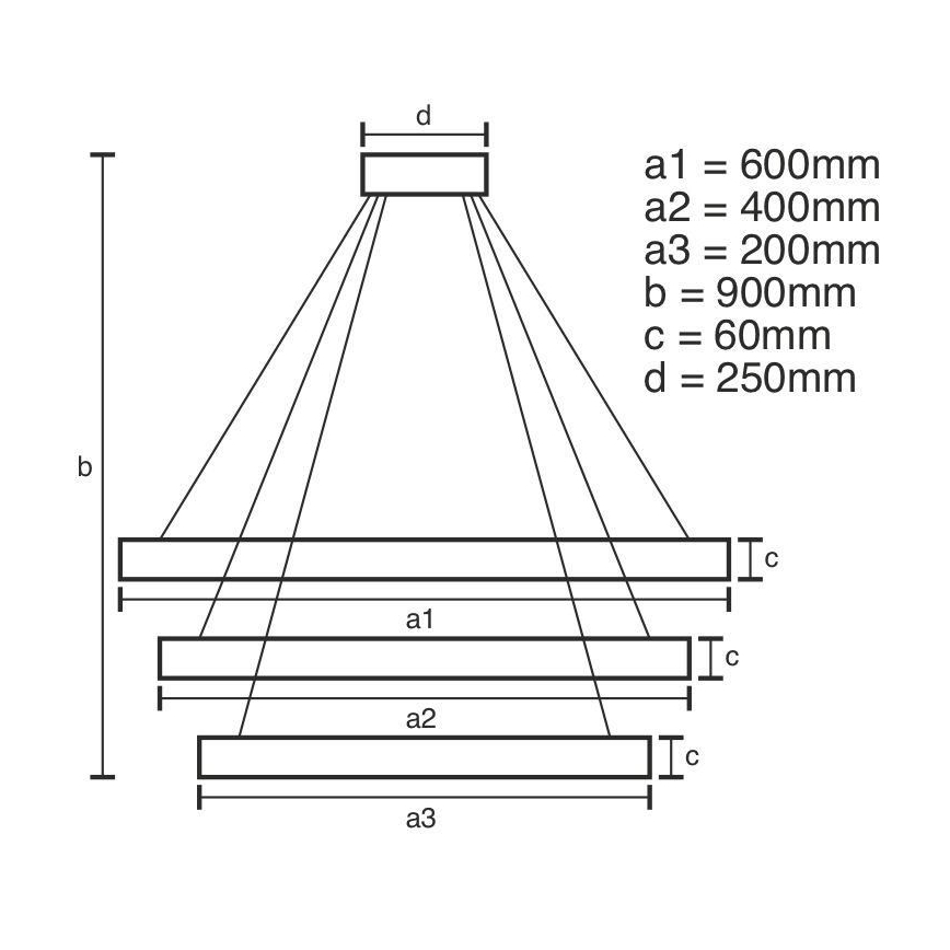 LED ljusreglerad ljuskrona på snöre LED/165W/230V 3000-6500K + fjärrkontroll