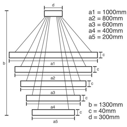 LED ljusreglerad ljuskrona på snöre LED/210W/230V 3000-6500K + fjärrkontroll