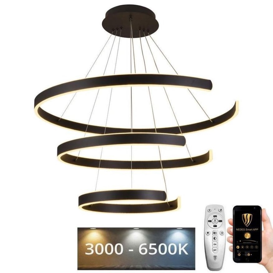 LED ljusreglerad ljuskrona på snöre LED/220W/230V 3000-6500K + fjärrkontroll
