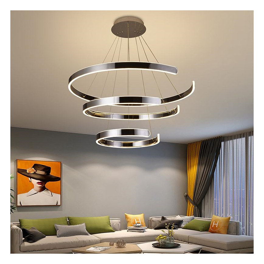 LED ljusreglerad ljuskrona på snöre LED/220W/230V 3000-6500K + fjärrkontroll