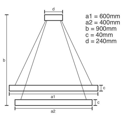 LED ljusreglerad ljuskrona på snöre LED/70W/230V 3000-6500K + fjärrkontroll
