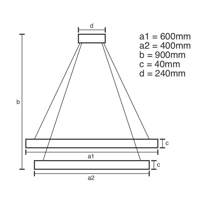 LED ljusreglerad ljuskrona på snöre LED/70W/230V 3000-6500K + fjärrkontroll