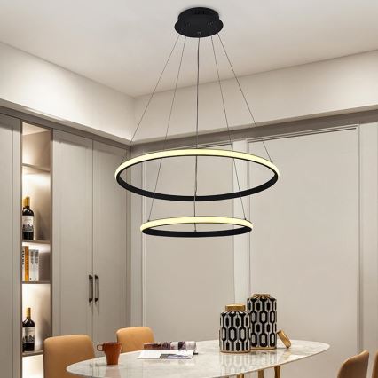LED ljusreglerad ljuskrona på snöre LED/75W/230V 3000-6500K + fjärrkontroll