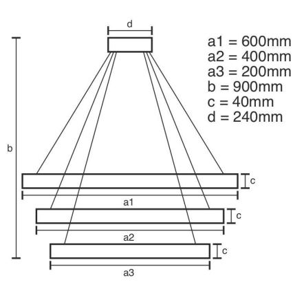 LED ljusreglerad ljuskrona på snöre LED/85W/230V 3000-6500K + fjärrkontroll