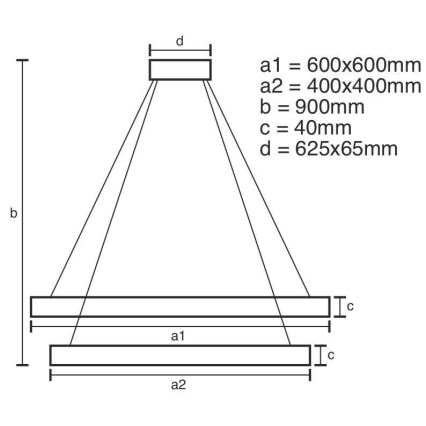 LED ljusreglerad ljuskrona på snöre LED/90W/230V 3000-6500K + fjärrkontroll