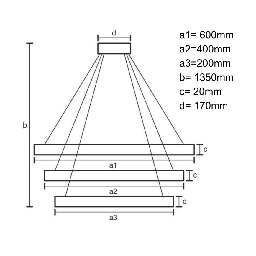 LED ljusreglerad ljuskrona på snöre LED/90W/230V 3000-6500K + fjärrkontroll