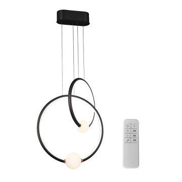 LED ljusreglerad ljuskrona på snöre LIV LED/50W/230V svart + fjärrkontroll