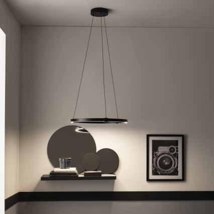 LED ljusreglerad ljuskrona på textilsladd CASSINI LED/33W/230V 2700-6500K + fjärrkontroll