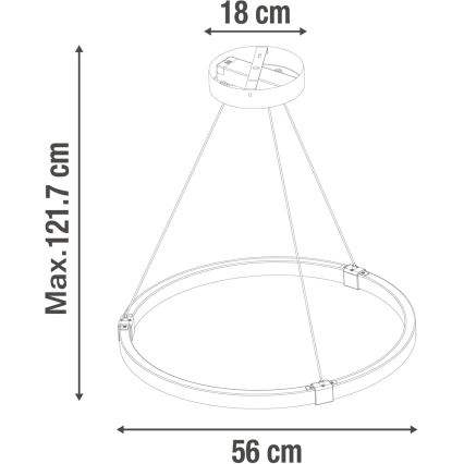 LED ljusreglerad ljuskrona på textilsladd CASSINI LED/33W/230V 2700-6500K + fjärrkontroll