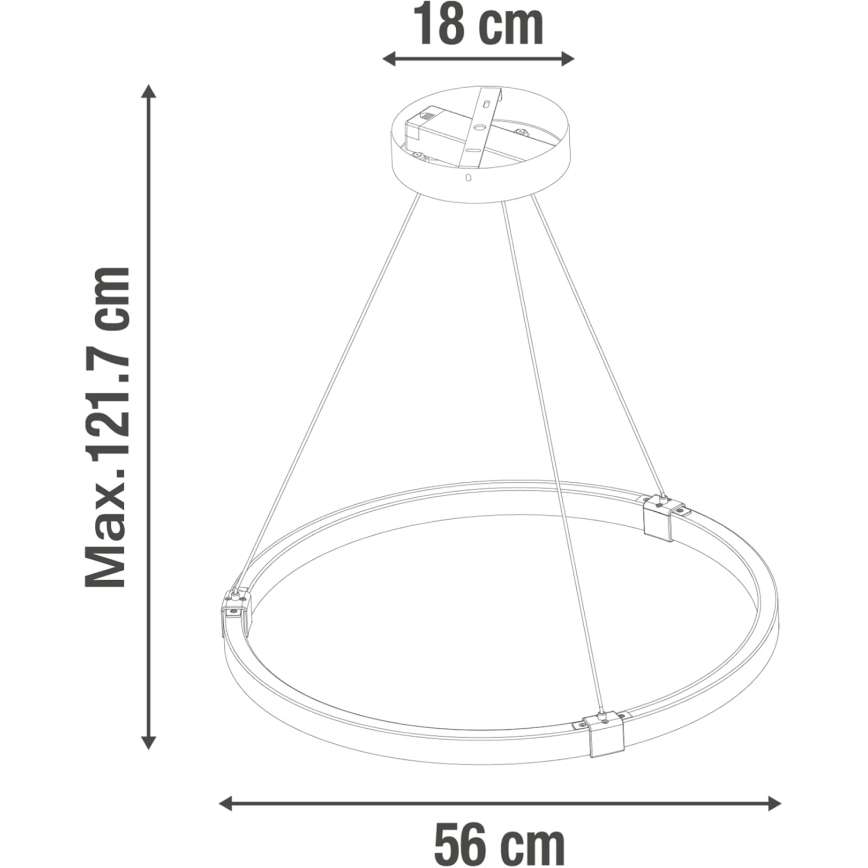 LED ljusreglerad ljuskrona på textilsladd CASSINI LED/33W/230V 2700-6500K + fjärrkontroll