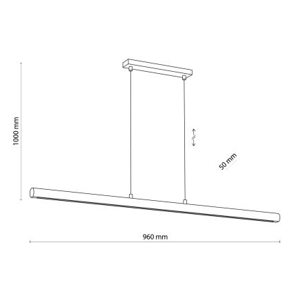 LED ljusreglerad ljuskrona på textilsladd GIACINTO LED/30W/230V