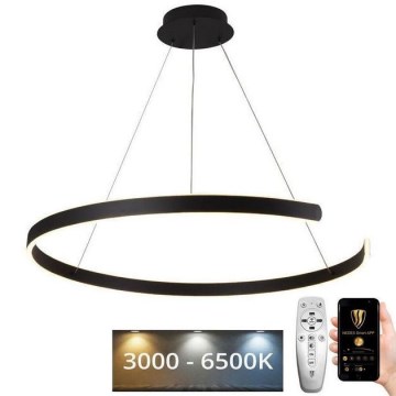 LED ljusreglerad ljuskrona på textilsladd LED/100W/230V 3000-6500K diameter 80 cm + fjärrkontroll