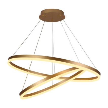 LED ljusreglerad ljuskrona på textilsladd LED/100W/230V 3000-6500K diameter 80 cm + fjärrkontroll