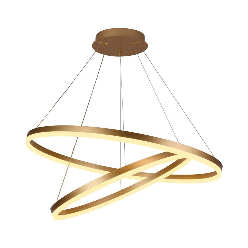 LED ljusreglerad ljuskrona på textilsladd LED/100W/230V 3000-6500K diameter 80 cm + fjärrkontroll