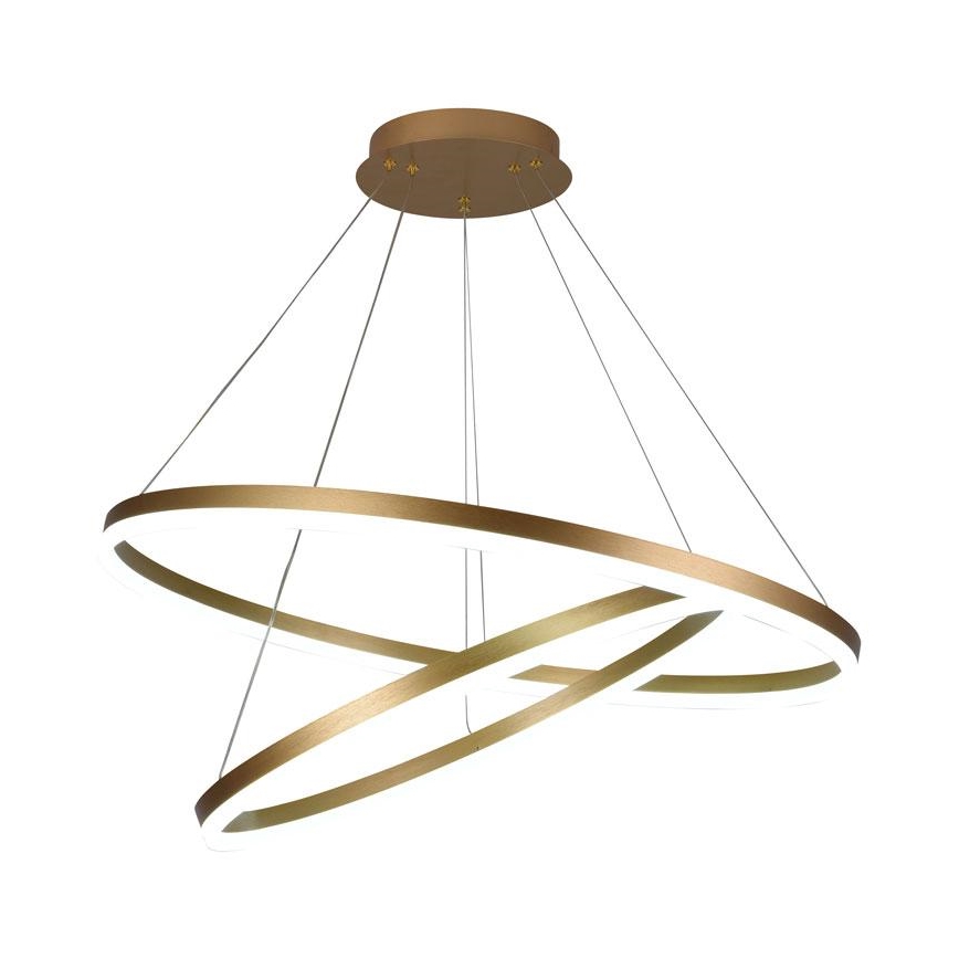 LED ljusreglerad ljuskrona på textilsladd LED/100W/230V 3000-6500K diameter 80 cm + fjärrkontroll