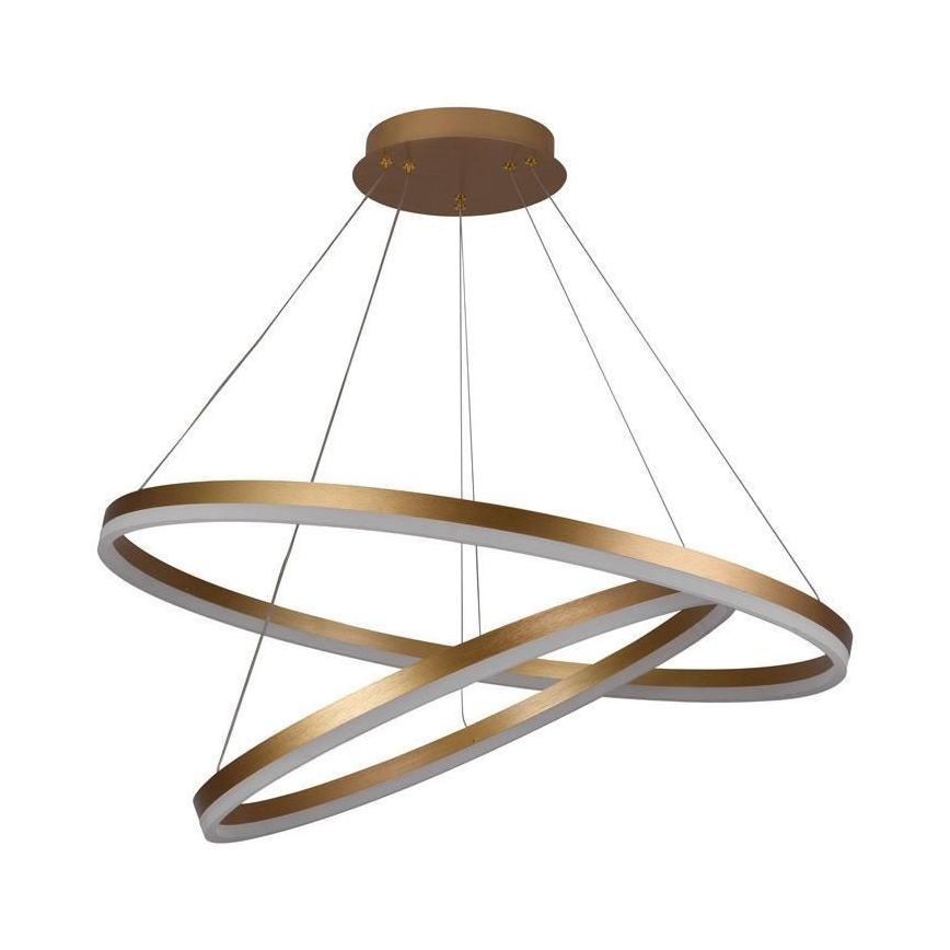 LED ljusreglerad ljuskrona på textilsladd LED/100W/230V 3000-6500K diameter 80 cm + fjärrkontroll
