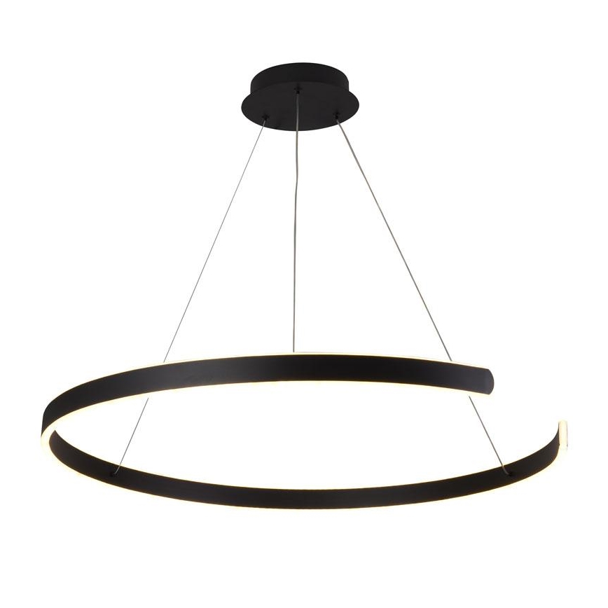 LED ljusreglerad ljuskrona på textilsladd LED/100W/230V 3000-6500K diameter 80 cm + fjärrkontroll