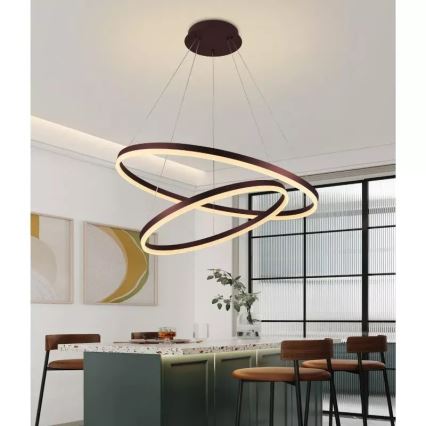 LED ljusreglerad ljuskrona på textilsladd LED/100W/230V 3000-6500K + fjärrkontroll