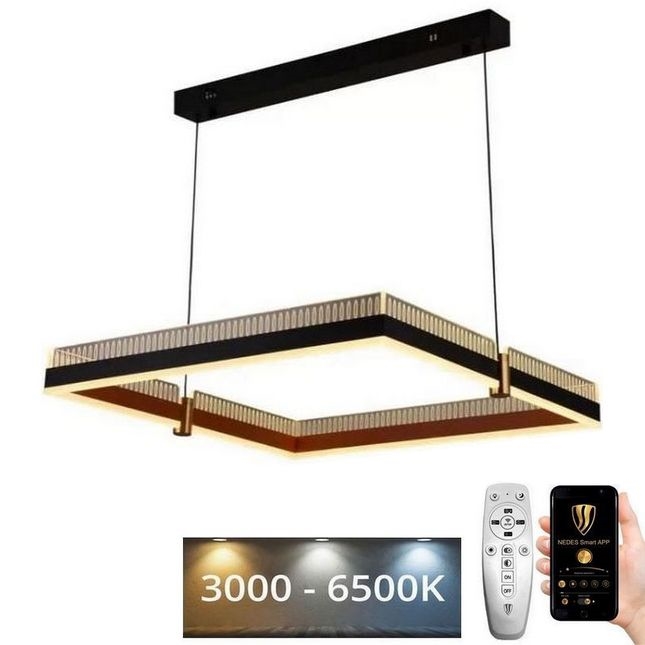 LED ljusreglerad ljuskrona på textilsladd LED/100W/230V 3000-6500K + fjärrkontroll