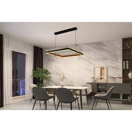 LED ljusreglerad ljuskrona på textilsladd LED/100W/230V 3000-6500K + fjärrkontroll